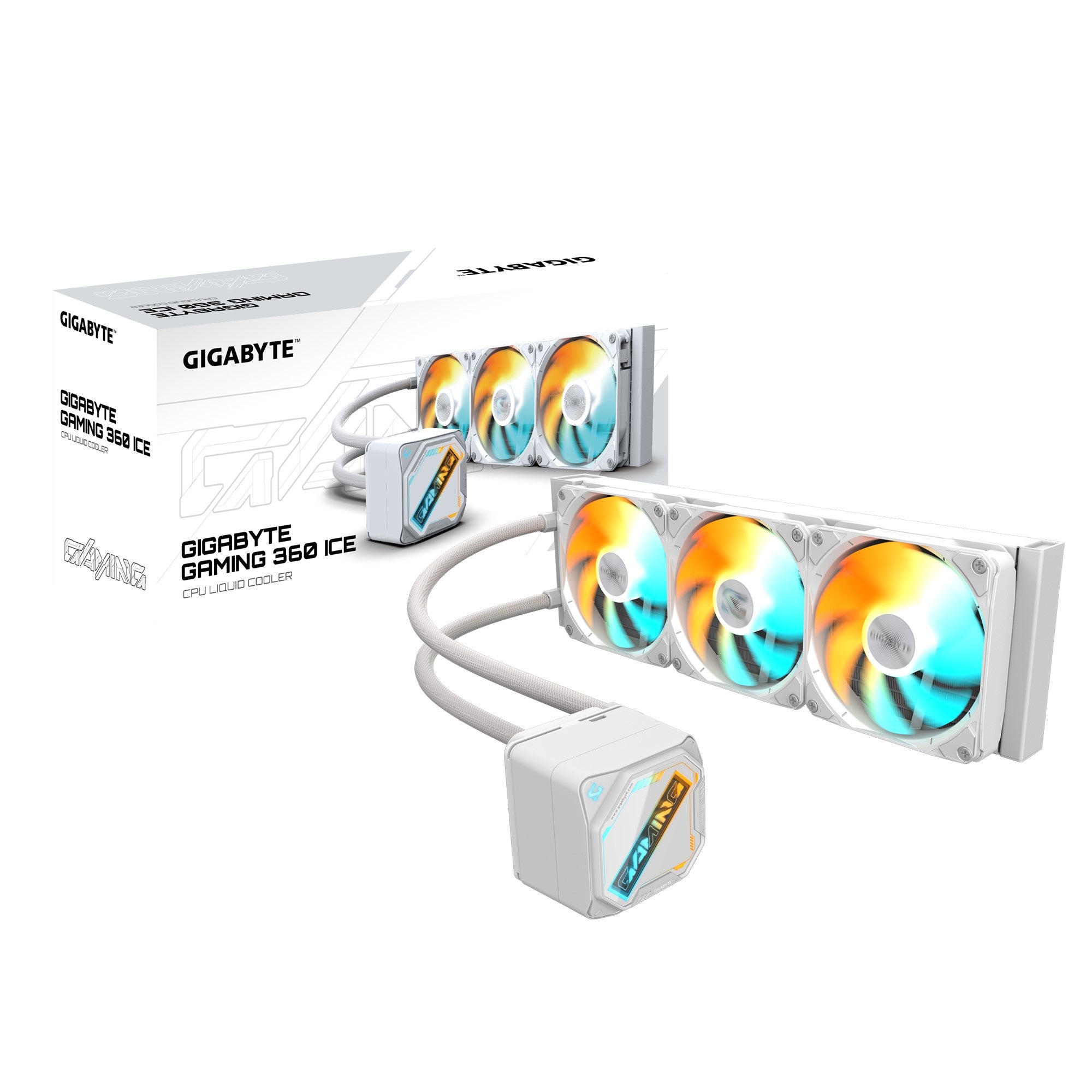 Gigabyte GAMING 360 ICE all-in-one liquid cooler, Intel 1851 / 1700 / 115X / 1200, AMD AM5 / AM4, Color ICE Gigabyte GAMING 360 ICE all-in-one liquid cooler, Intel 1851 / 1700 / 115X / 1200, AMD AM5 / AM4, Color ICE